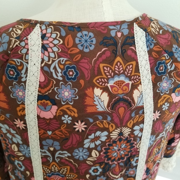 Matilda Jane Intermission Brown Floral Shift Dress Size Large - Picture 7 of 15